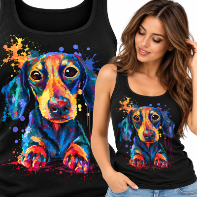 TANK TOP DAMSKI ZWIERZĘTA  JAMNIK